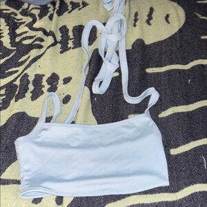Light Blue Ribbed Crop Top